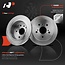 A-Premium Front Vented & Rear Solid Brake Rotors + Ceramic Pads Kit Compatible with Select Lexus Model - ES300 2003, ES330 2004-2006, 12-PC Set