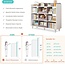 NELYE Wooden Cube Bookcase with Legs - 3-Tier Open Shelf Kidsroom Sorted Storage Cabinet Organizer for Books and Toys, 9-Cube Lattice Cute Cubby Bookshelf in White Mixed Mocha Brown, 47" W