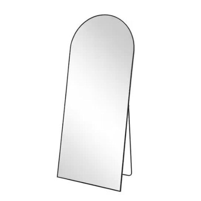 30 in. W x 71 in. H Arched Classic Black Aluminum Alloy Framed