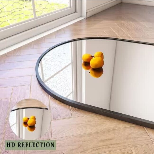 30 in. W x 71 in. H Arched Classic Black Aluminum Alloy Framed