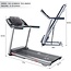 Rhythm Fun Folding Treadmill with Incline 3.5hp Electric Motorized Treadmill Shock-Absorbing Quiet Foldable Treadmill with Speaker, for Home Office Gym,Sliver