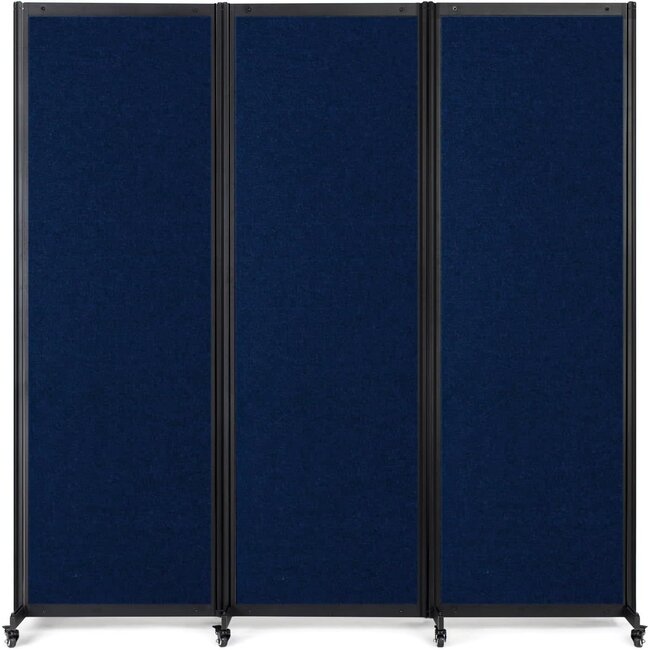 Strongbird Room Partition,Office Divider,Portable Commercial Screen Dividers,Privacy Partition Separator,Classroom School Dividers, 6'4"(L)* 6'7"(H),3 Panel,Blue
