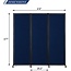 Strongbird Room Partition,Office Divider,Portable Commercial Screen Dividers,Privacy Partition Separator,Classroom School Dividers, 6'4"(L)* 6'7"(H),3 Panel,Blue