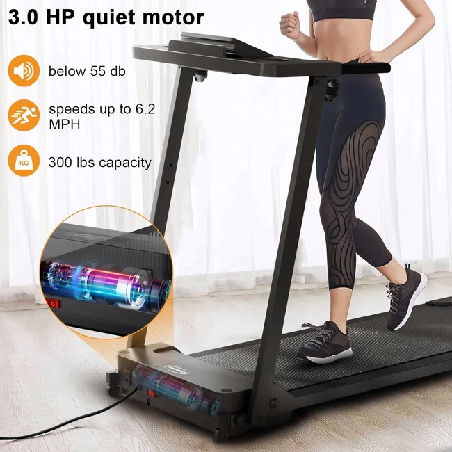 Juturna Portable Folding Treadmill 3.0 HP Foldable Compact Treadmill for Home Office with 300 LBS Capacity Walking Running Exercise Treadmill with LED Display Amazing Bargains USA Buffalo NY