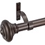 Kemmie 1" Window Treatment Curtain Rod with Decorative Pattern Urn Finials, Adjustable Length 72-144", Bronze