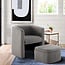 COLAMY Upholstered Sherpa Barrel Accent Chair with Storage Ottoman, Morden Living Room Side Chair, Single Sofa Armchair with Lounge Seat for Bedroom/Office/Reading Spaces, Grey