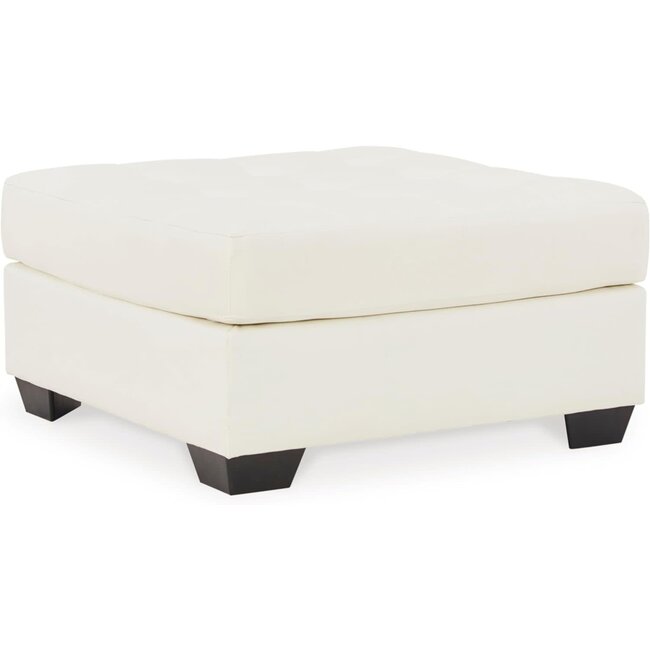 Signature Design by Ashley Donlen Contemporary Faux Leather Oversized Accent Ottoman, White