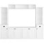 Merax Minimalist Entertainment Wall Unit Set with Bridge Ample Storage Space and Adjustable Shelves, TV Stand for Televisions Up to 75'', Modernist Large Media Console for Living Room, White