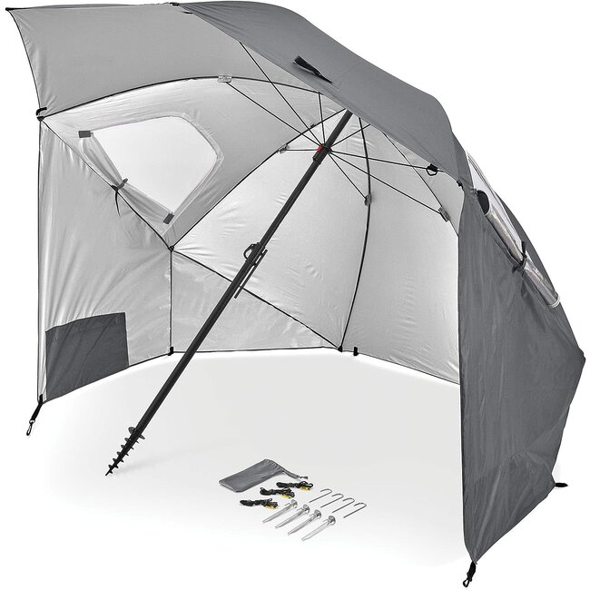 Sport-Brella Premiere XL UPF 50+ Umbrella Shelter for Sun and Rain Protection (9-Foot, Gray)