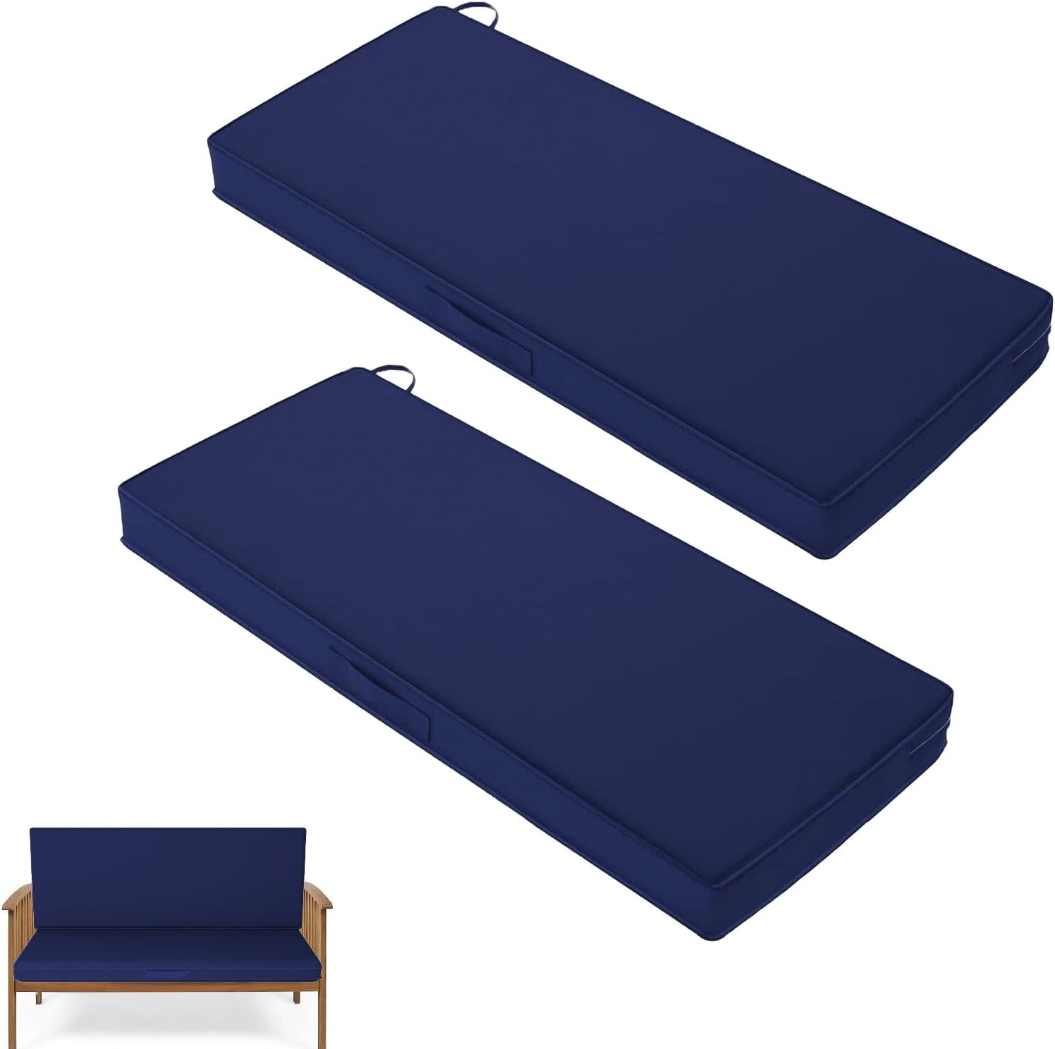 Iristykilin 2 Pack Outdoor Bench Cushion 48 x 18 Inch Waterproof Patio Furniture Cushion Bench Pad Porch Swing Cushion with Ties and Handle High Color Fastness Patio Loveseat Cushion Amazing Bargains ...
