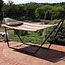 Sunnydaze Quilted Double Hammock with Stand - Large 2-Person Heavy-Duty Hammock with Multi-Use Universal Steel Stand for Backyard & Patio - 450-Pound Capacity - Sandy Beach