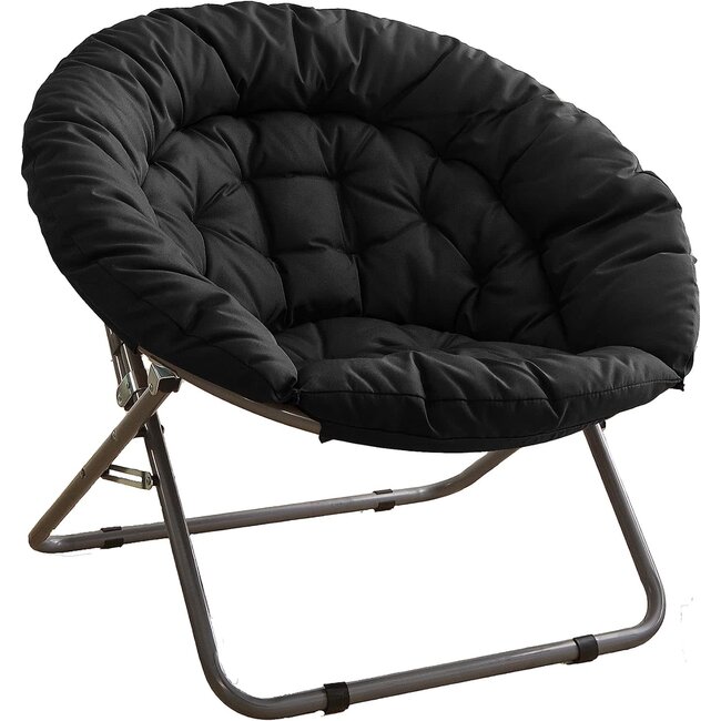 Urban Lifestyle Oversized Polycanvas Foldable Saucer Chair, Black