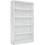 STARY 5 Shelf White Bookcase 60 inch Tall Wood Bookshelf for Bedroom