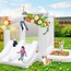 CZGBRO Inflatable White Bounce House, 12x9x7ft Outdoor Indoor Bouncy Castle for Kids Party Wedding Family, Large Jumping Castle, Double Slide, Ball Pit Water Pool, Decorative 100Pcs Balloon Gifts