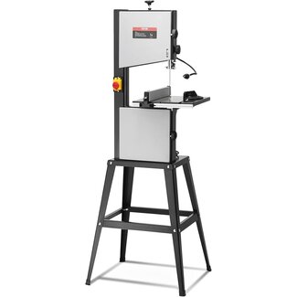 10-Inch 560 & 1100 RPM Benchtop Bandsaw, 370W Motor with Metal Stand, Work Light & Fence for Woodworking