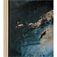 Deco 79 Canvas Abstract Watercolor Blotch Framed Wall Art with Gold Foil Accents, 47" x 2" x 65", Blue