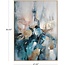 Deco 79 Canvas Abstract Watercolor Blotch Framed Wall Art with Gold Foil Accents, 47" x 2" x 65", Blue