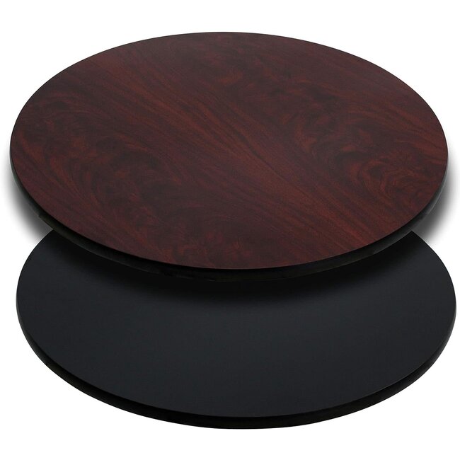 Flash Furniture Glenbrook 36'' Round Table Top with Black or Mahogany Reversible Laminate Top