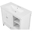 36" Bathroom Vanity Top Only, Drop-in Ceramic Sink with Pre-drilled 3 Holes and Overflow Hole