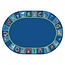 Carpets for Kids 5506 A to Z Animals Literacy Classroom Seating Rug 6ft 9in x 9ft 5in Oval Blue