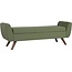 HomePop Modern Wood Legs Home Décor|Bench with Storage for Living Room & Bedroom, Large, Olive Green Woven