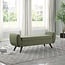 HomePop Modern Wood Legs Home Décor|Bench with Storage for Living Room & Bedroom, Large, Olive Green Woven