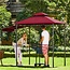 FAB BASED 5x8 Grill Gazebo, Outdoor BBQ Grill Patio Canopy with Extra Shadow & LED Lights, Barbeque Gazebo Canopy (Red)