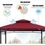 FAB BASED 5x8 Grill Gazebo, Outdoor BBQ Grill Patio Canopy with Extra Shadow & LED Lights, Barbeque Gazebo Canopy (Red)