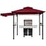 FAB BASED 5x8 Grill Gazebo, Outdoor BBQ Grill Patio Canopy with Extra Shadow & LED Lights, Barbeque Gazebo Canopy (Red)