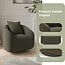 Farini Swivel Accent Chair Armchair, Round Barrel Chair for Living Room Bedroom Waiting Room Office(Dark Grey,not Black)