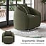 Farini Swivel Accent Chair Armchair, Round Barrel Chair for Living Room Bedroom Waiting Room Office(Dark Grey,not Black)