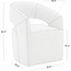 KISLOT Dining Chairs with Casters Upholstered Modern Armchair with Rollers for Diningroom Bedroom Livingroom Reading Room, 32.25''H, White