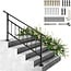 VEVOR Outdoor Stair Railing, Fits for 1-5 Steps Transitional Wrought Iron Handrail, Adjustable Exterior Stair Railing with Fence, Handrails for Concrete Steps with Installation Kit, Matte Black