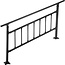 VEVOR Outdoor Stair Railing, Fits for 1-5 Steps Transitional Wrought Iron Handrail, Adjustable Exterior Stair Railing with Fence, Handrails for Concrete Steps with Installation Kit, Matte Black