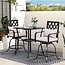 YITAHOME 3 Piece Outdoor Bar Height Table and Chairs Set, 32" Square Patio Bar Table (Umbrella Hole) and Outdoor Bar Stools Set of 2, Bar Height Patio Furniture Ideal for Lawn Garden Porch, Ivory