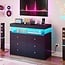 YITAHOME 6 Drawer Dressers with LED Lights & Charging Station, Modern Chest of Drawers, Double Storage Dresser for Living Room, Nursery, Entryway, White