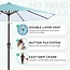 JEAREY 9FT Outdoor Patio Umbrella Outdoor Table Umbrella with Push Button Tilt and Crank, Market Umbrella 8 Sturdy Ribs UV Protection Waterproof for Garden, Deck, Backyard, Pool (Blue Green Stripe)