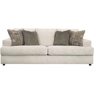 Signature Design by Ashley Soletren Contemporary Chenille Sofa with 4 Accent Pillows, Off-White