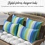 RSH DECOR: Foam High Back Seat Cushion | 44” x 22” x 3" | All-Weather Spun Fabric | Water and Fade-Resistant | Outdoor Chair Cushion for Patio Furniture | Hunter Green & White Stripe