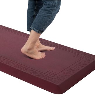 Anti Fatigue Kitchen Mat by DAILYLIFE, 3/4" Thick Kitchen Floor Mat, Standing Comfort Mat for Home, Office, Garage - Non-Slip Bottom, Cushioned, Waterproof & Easy-to-Clean (24" x 60", Burgundy)