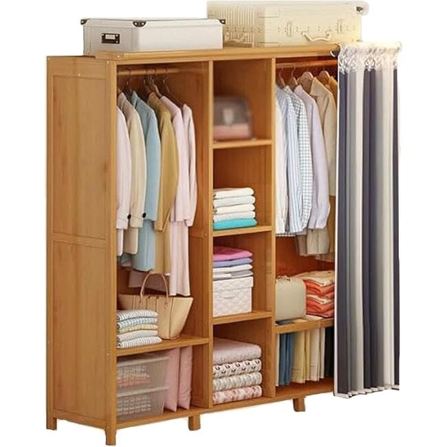 ZWDMAER Easy to Install Wardrobe, Adjustable Height Storage of wardrobe Partition, Partition Storage with Suspenders, Suitable for bedrooms, Hotels, and Dormitories