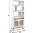 Home Source 71.5" Modern Bar Cabinet with Storage, Wine Bar Cabinet for Liquor and Glasses,Bookshelves with Mesh Doors,China Cabinet Hutch for Kitchen, Dining Room, Living Room,White Gold