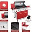 Royal Gourmet GA6402R 6 Gas Sear Side Burner, 74,000 BTU, Cabinet Style BBQ Liquid Propane Outdoor Grilling and Backyard Cooking, Red