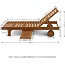Furinno Tioman Outdoor Hardwood Patio Furniture Sun Lounger with Tray in Teak Oil, Natural