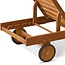 Furinno Tioman Outdoor Hardwood Patio Furniture Sun Lounger with Tray in Teak Oil, Natural
