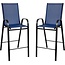 Flash Furniture 2 Pack Brazos Series Navy Outdoor Barstools with Flex Comfort Material and Metal Frame