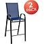 Flash Furniture 2 Pack Brazos Series Navy Outdoor Barstools with Flex Comfort Material and Metal Frame