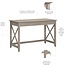 Bush Furniture Key West Writing Table for Home Office | Small Modern Farmhouse Desk, 48W, Washed Gray