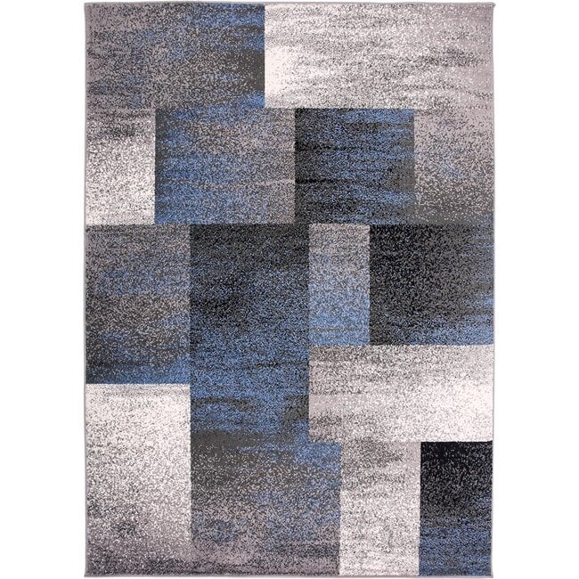 Rugshop Modern Distressed Boxes Area Rug 7' 10" x 10' Blue