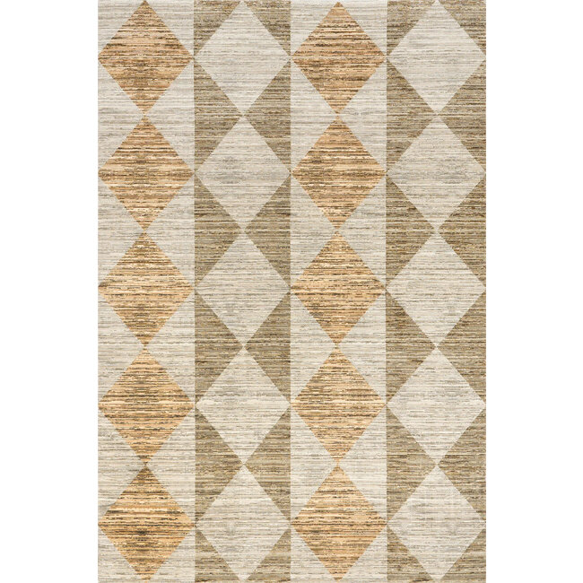 Sallie Diamond Boho Indoor/Outdoor Washable Rug, (6'7 x 9'4)